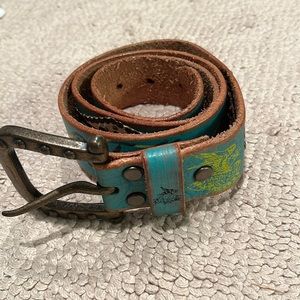 Ed Hardy Turquoise blue love slowly belt